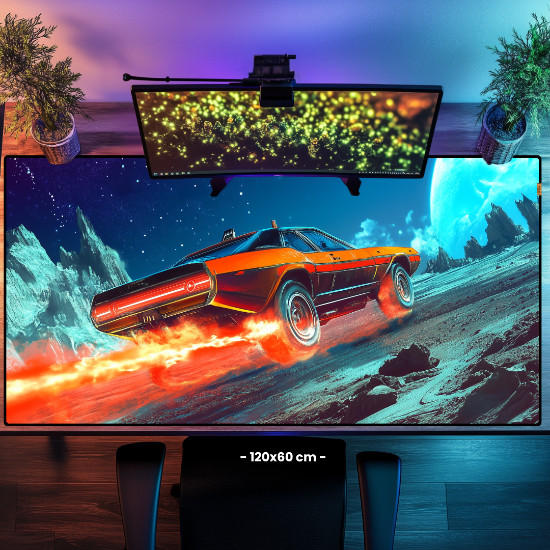 Fire and Car - Mouse Pad & Masa Matı