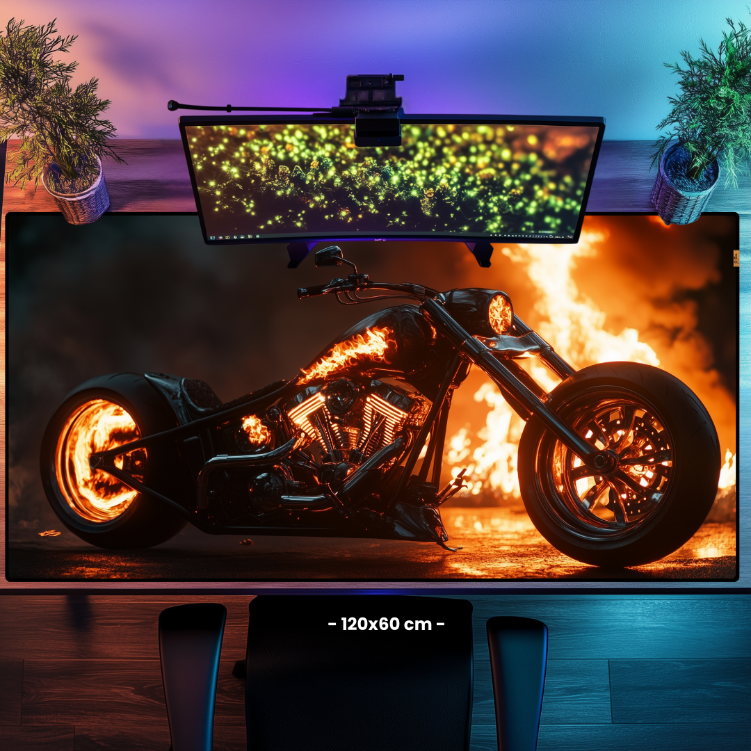 Fire Motorbike - Mouse Pad & Masa Matı