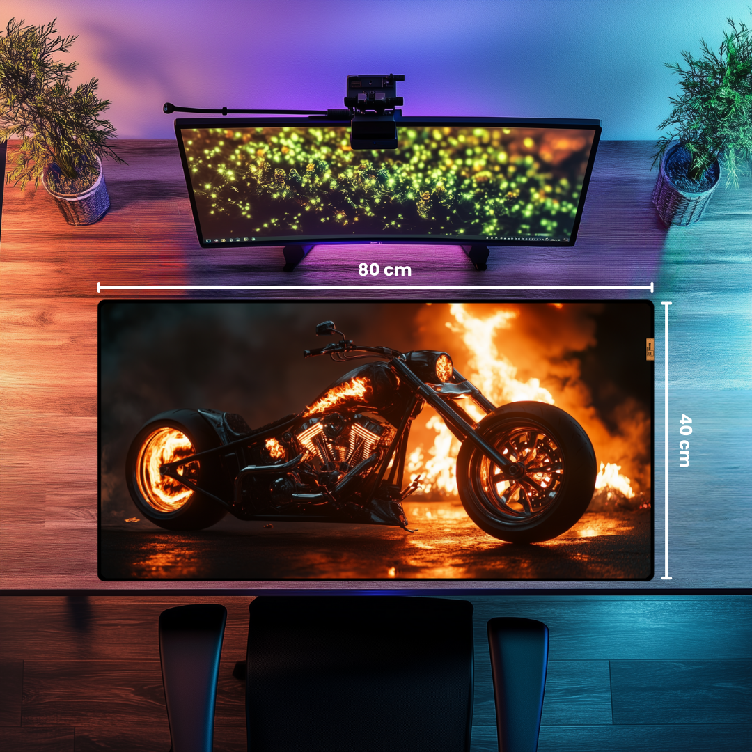 Fire Motorbike - Mouse Pad & Masa Matı