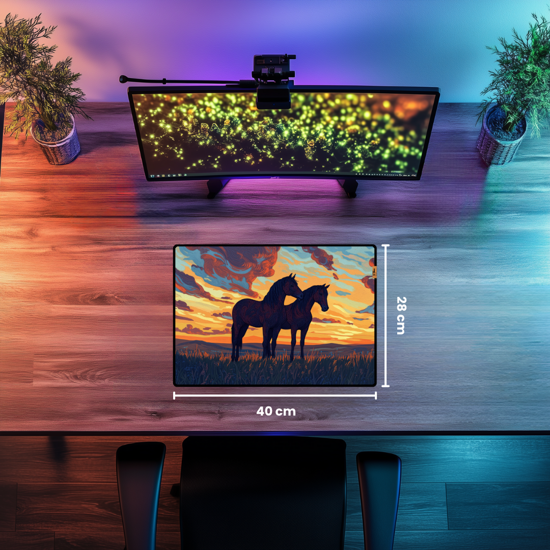 Gün Batımında Atlar - Mouse Pad & Masa Matı