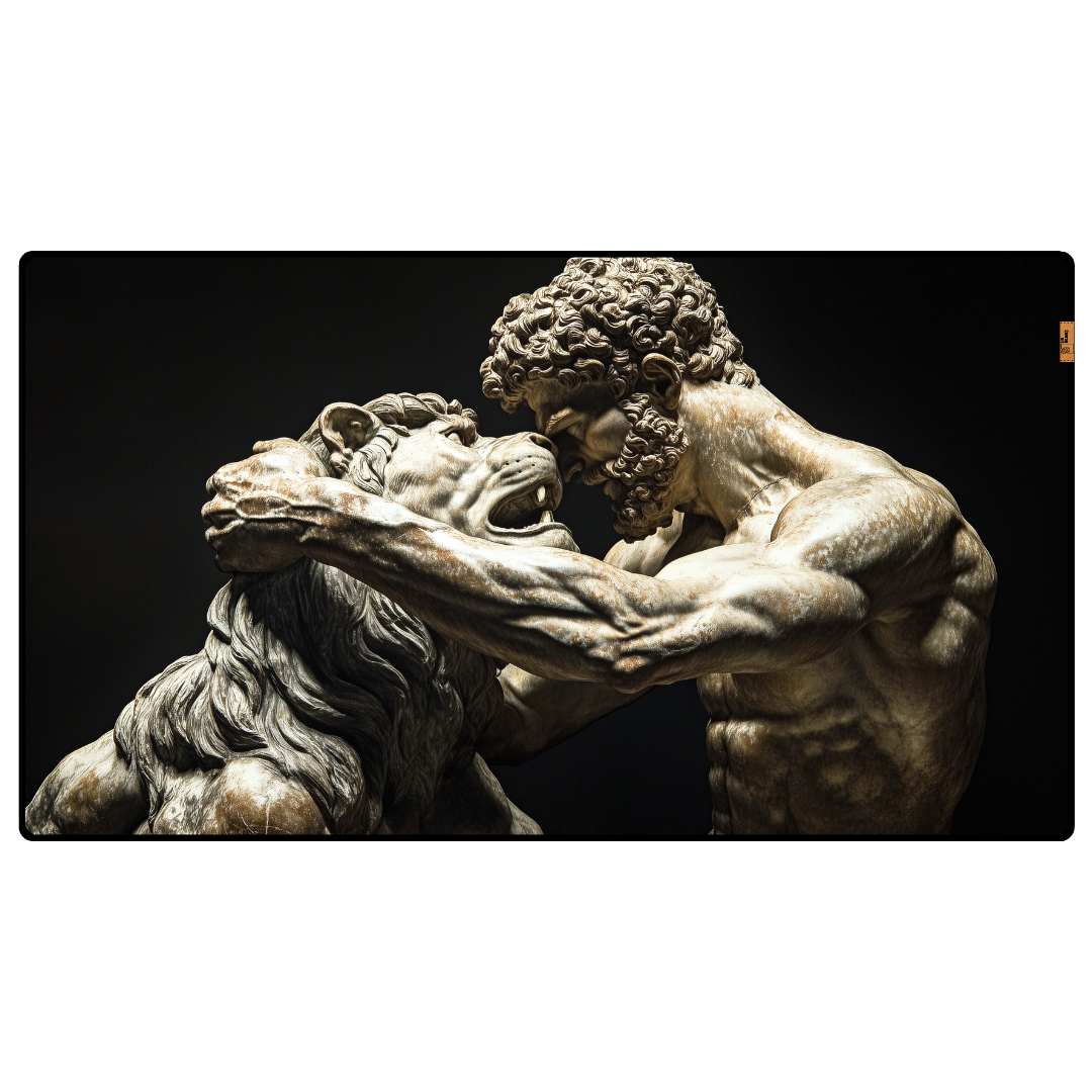 Herkül Nemea Aslanıyla Güreşirken - Mouse Pad & Masa Matı