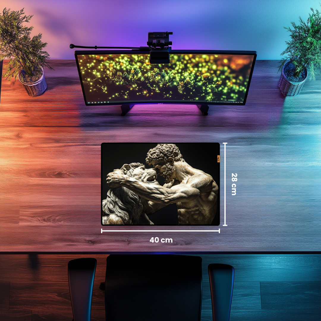 Herkül Nemea Aslanıyla Güreşirken - Mouse Pad & Masa Matı