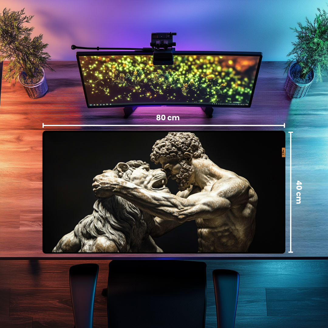 Herkül Nemea Aslanıyla Güreşirken - Mouse Pad & Masa Matı