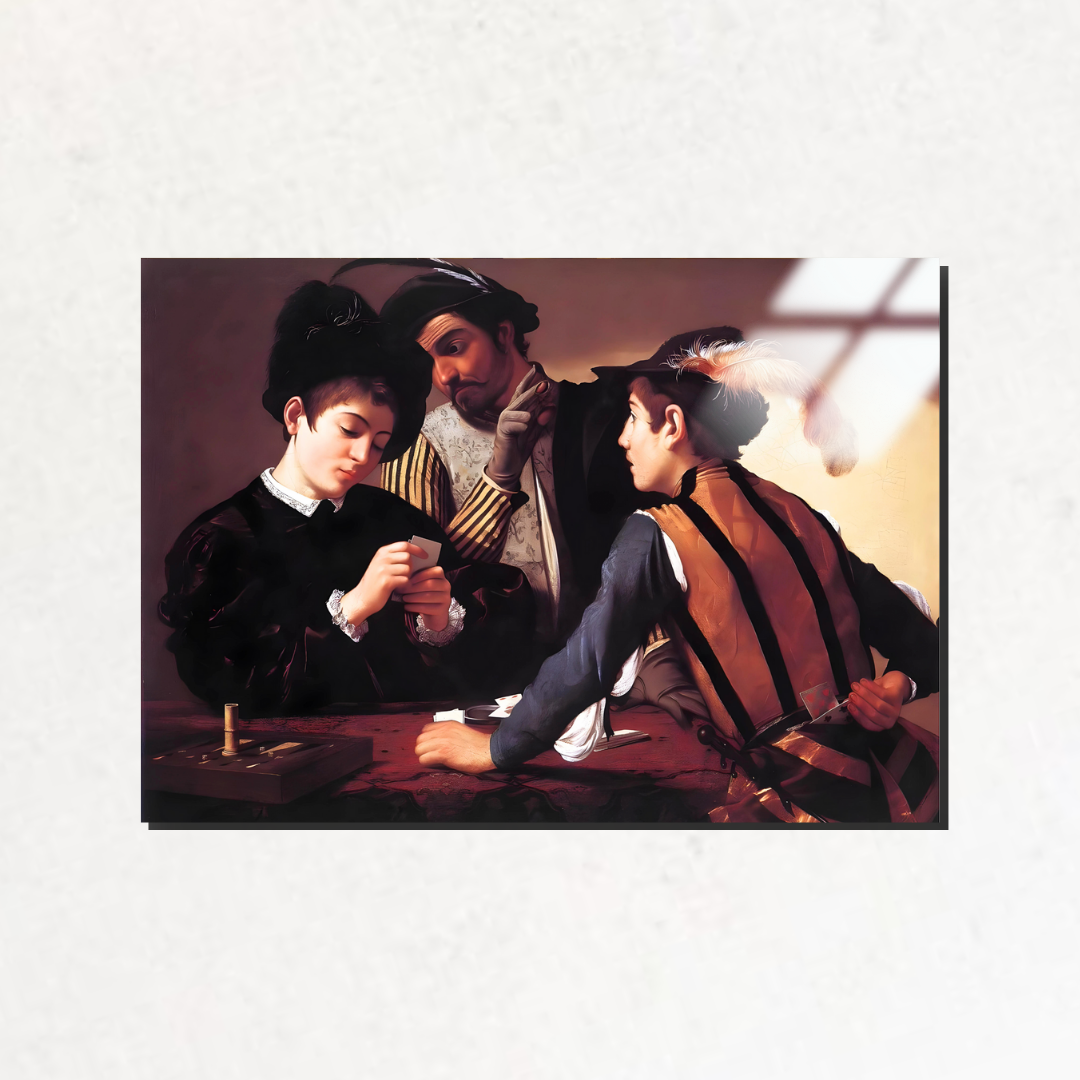Hilekarlar (The Cardsharps) - Caravaggio - Metal Poster & Tablo