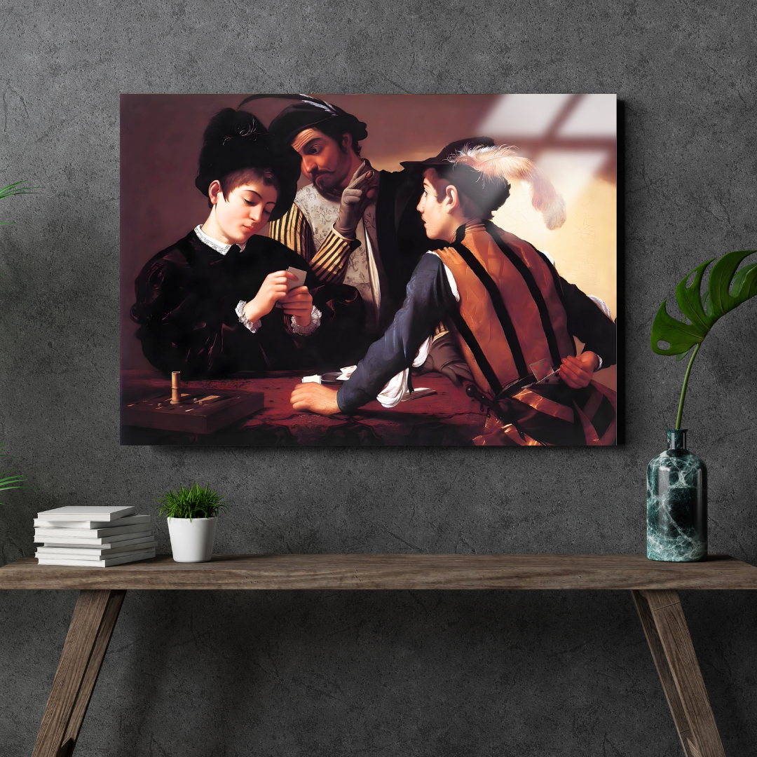 Hilekarlar (The Cardsharps) - Caravaggio - Metal Poster & Tablo