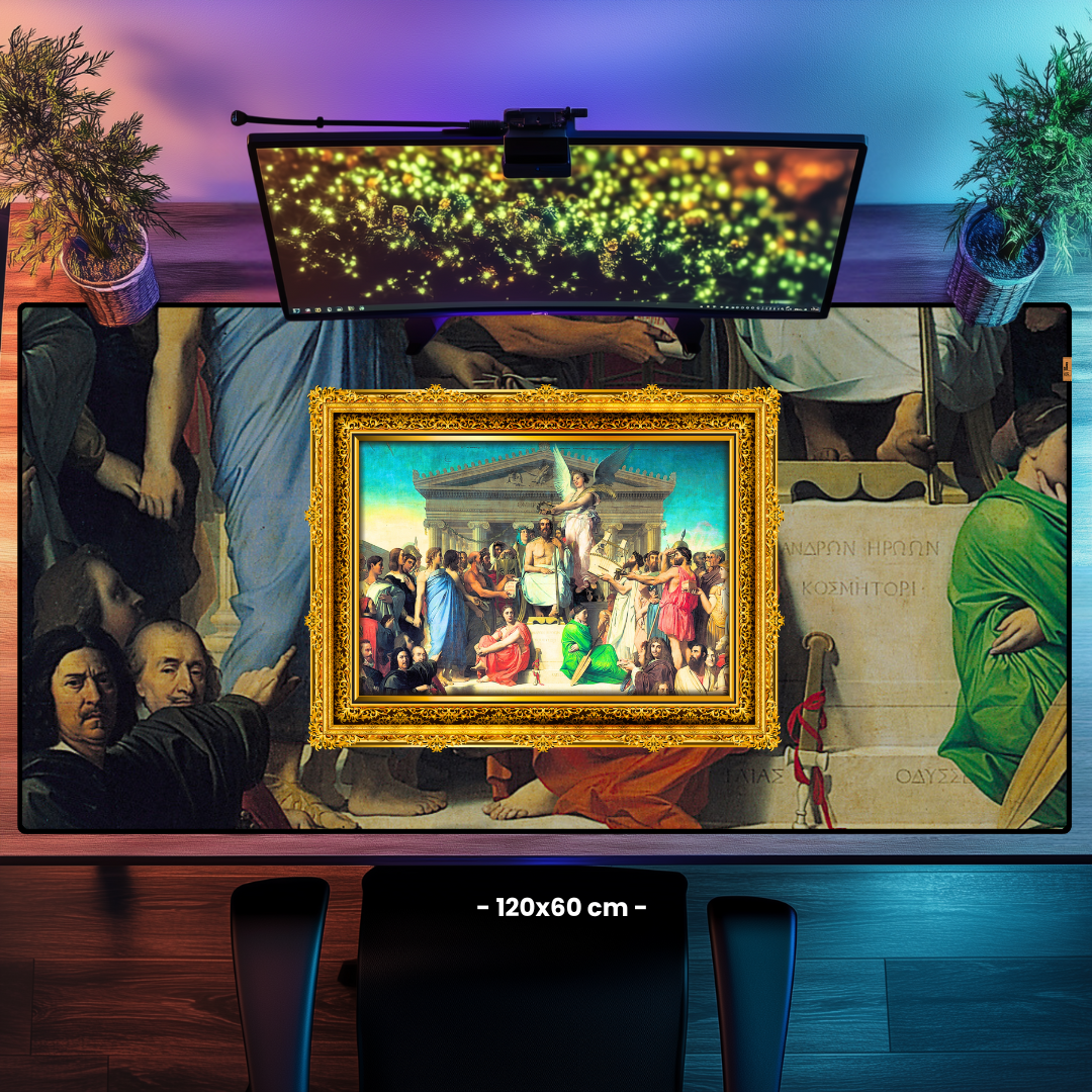Homeros'un Tanrılaştırılması (The Apotheosis of Homer) - Jean-Auguste-Dominique Ingres - Mouse Pad & Masa Matı