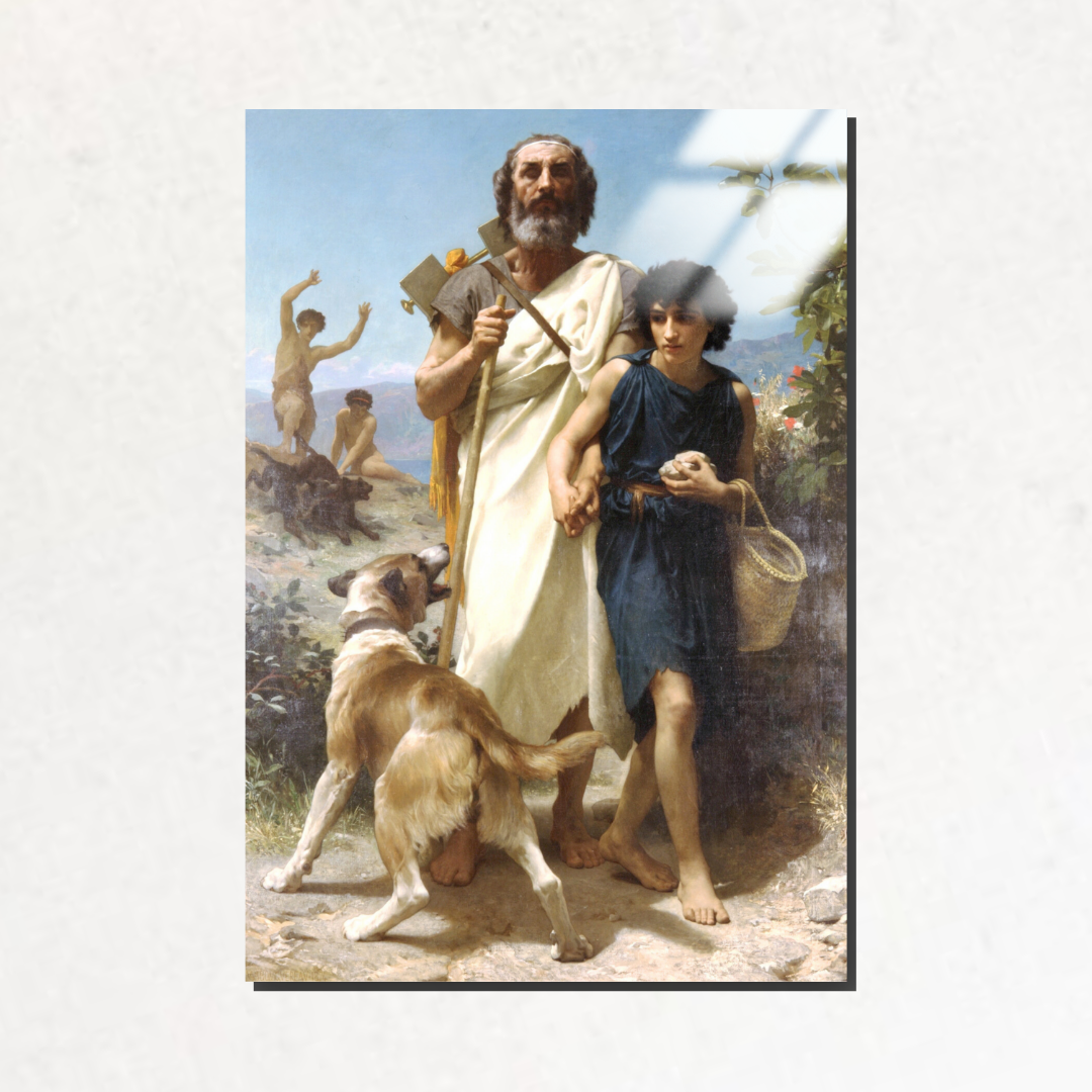 Homeros ve Rehberi (Homer and his Guide) - William-Adolphe Bouguereau - Metal Poster & Tablo