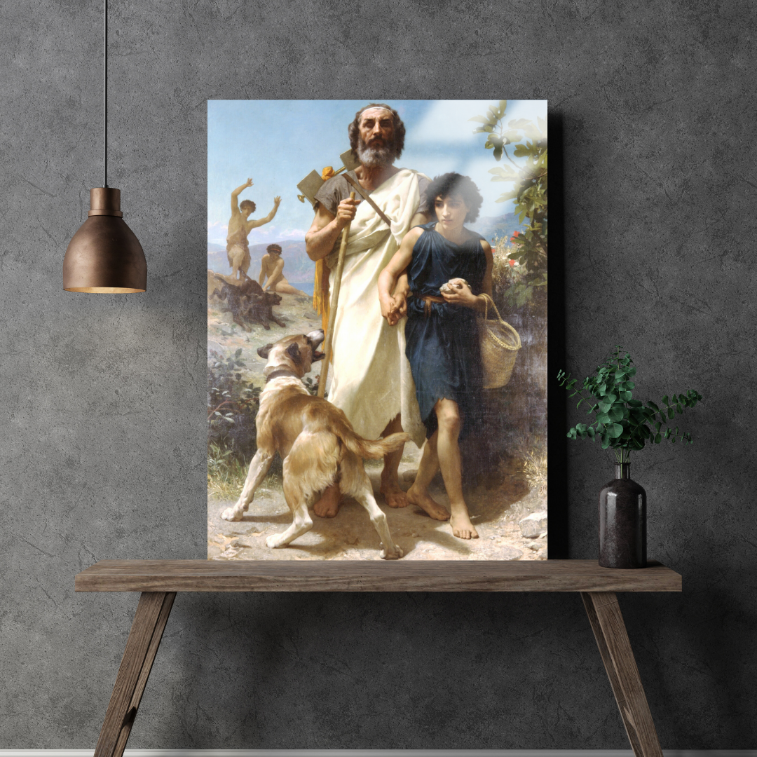 Homeros ve Rehberi (Homer and his Guide) - William-Adolphe Bouguereau - Metal Poster & Tablo