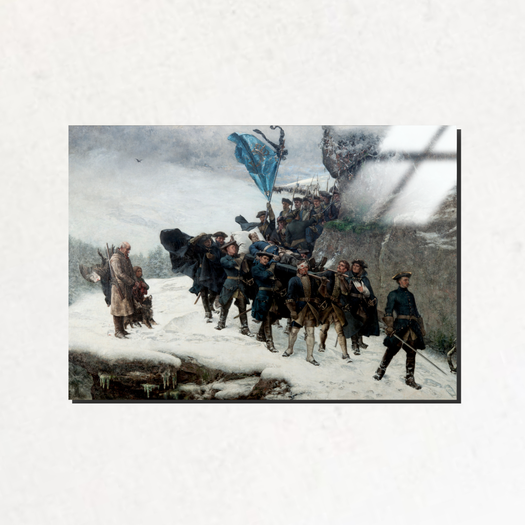 Isveç Kralı XII Karl’ın Bedenini Vatanına Getirilişi (Bringing Home the Body of King Charles XII) - Gustaf Cederström - Metal Poster & Tablo