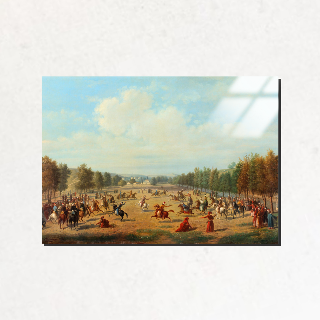 Kağıthane’de Cirit Oyunu (A Jereed Game in Kağıthane) -Luigi Acquarone - Metal Poster & Tablo
