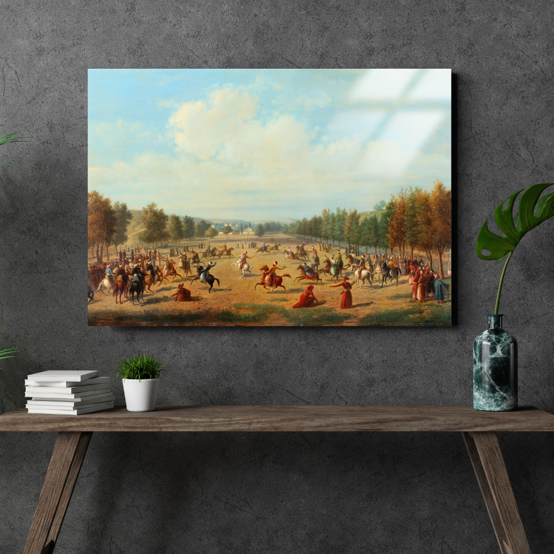 Kağıthane’de Cirit Oyunu (A Jereed Game in Kağıthane) -Luigi Acquarone - Metal Poster & Tablo