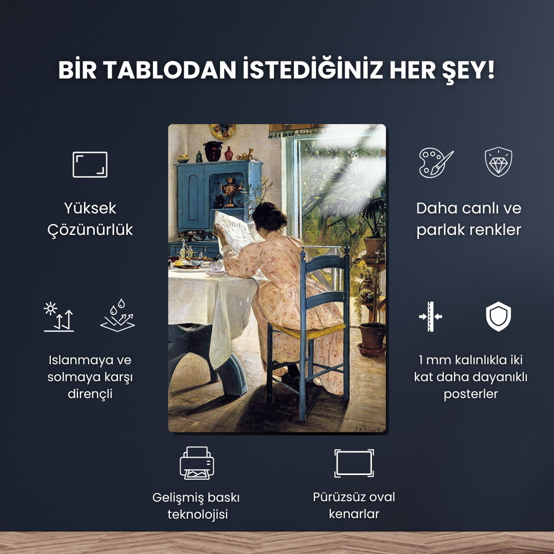 Kahvaltıda (At breakfast) - Sigrid Kähler - Metal Poster & Tablo
