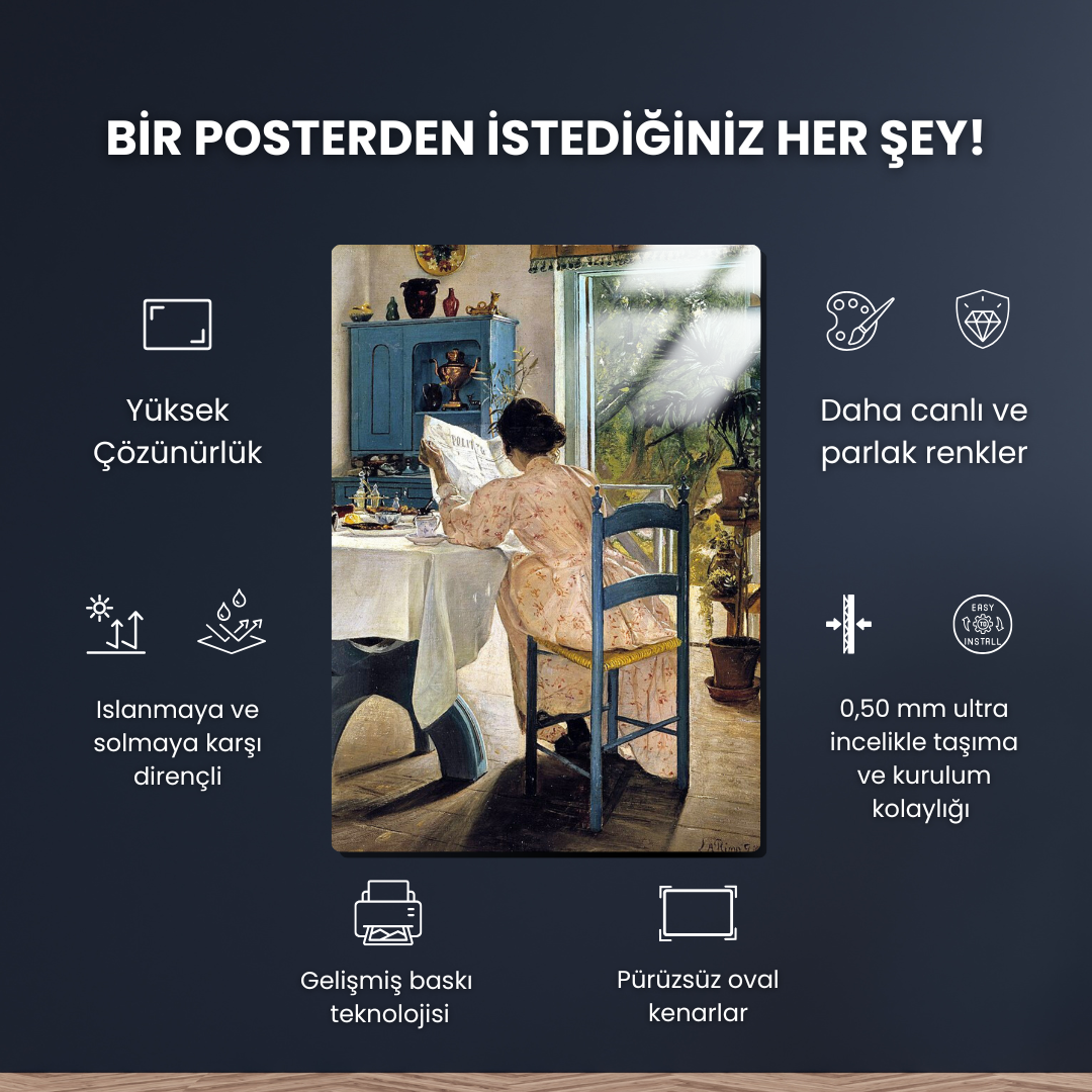 Kahvaltıda (At breakfast) - Sigrid Kähler - Metal Poster & Tablo