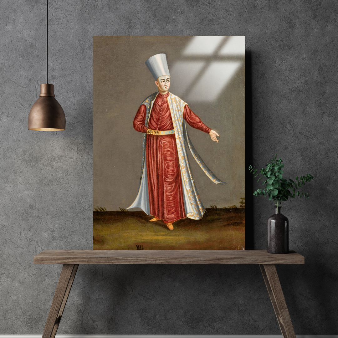 Kapı Ağası, Sultanın Beyaz Hadımlarının Başı (The Capon Aghassi, Chief of the White Eunuchs of the Sultan) -Jean-Baptiste Vanmour - Metal Poster & Tablo