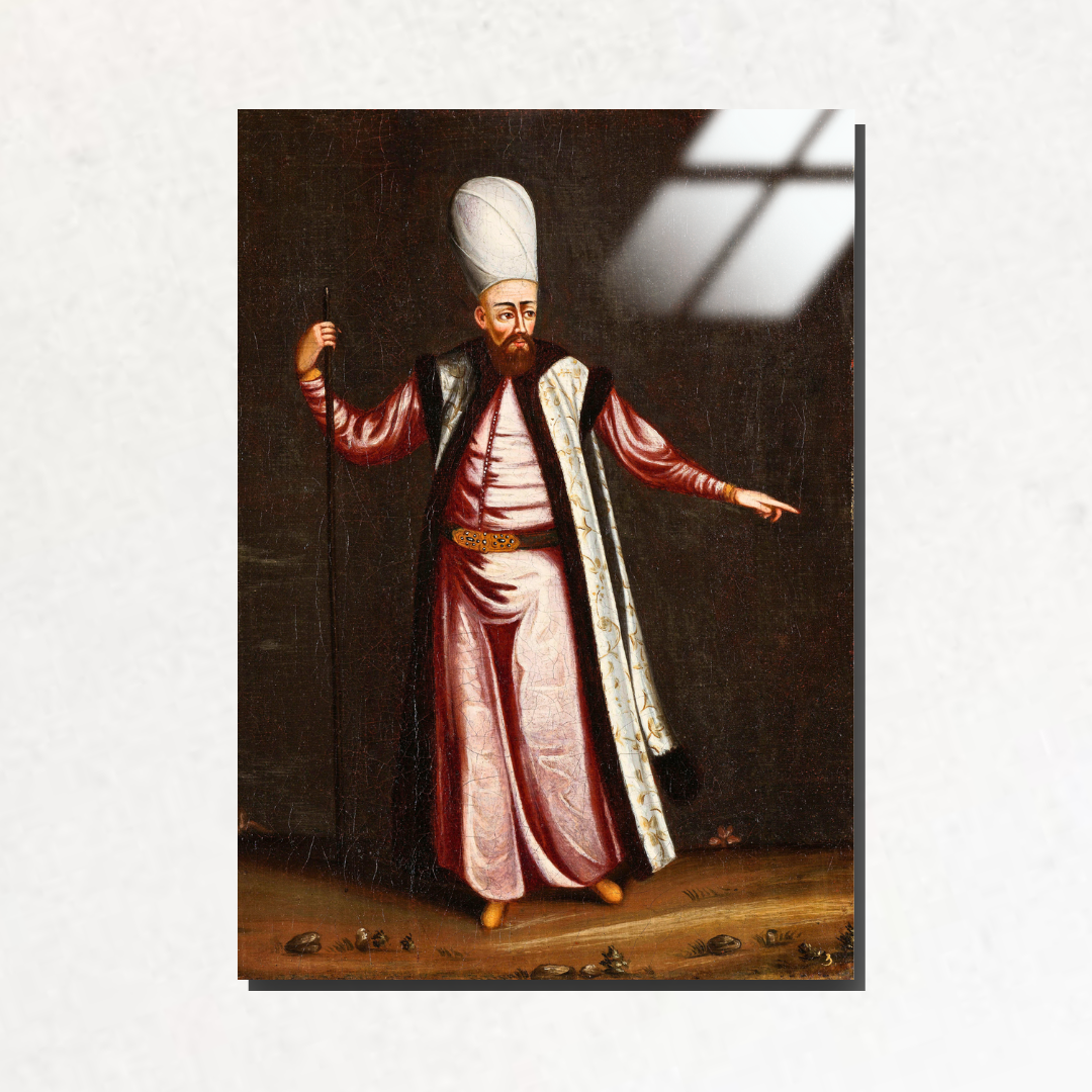 Kapıcıbaşı, Sarayın Büyük Ustası (The Capoudgi Bachi, Grand-master of the Seraglio) - Jean Baptiste Vanmour - Metal Poster & Tablo