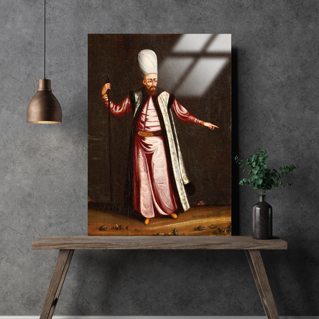 Kapıcıbaşı, Sarayın Büyük Ustası (The Capoudgi Bachi, Grand-master of the Seraglio) - Jean Baptiste Vanmour - Metal Poster & Tablo