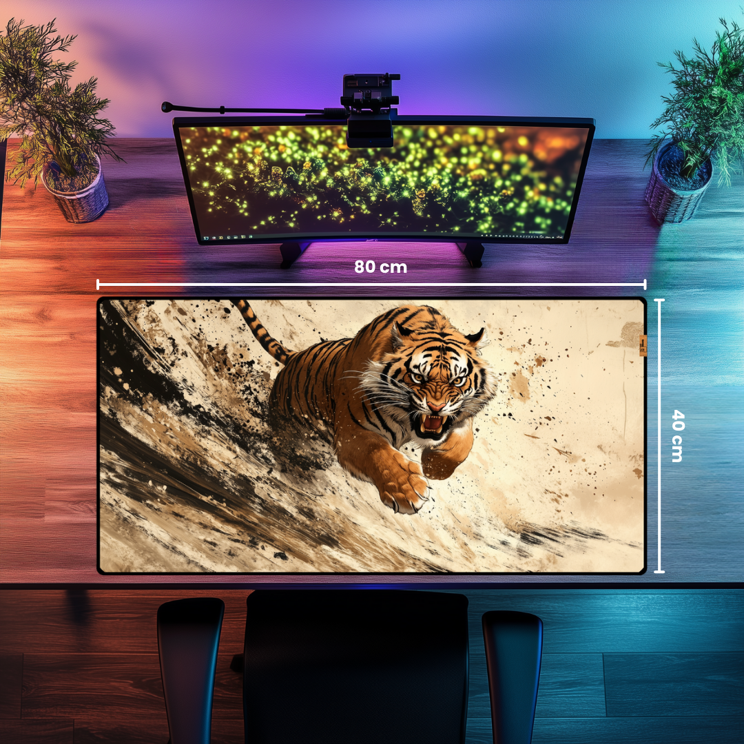 Saldırı Halinde Kaplan - Mouse Pad & Masa Matı