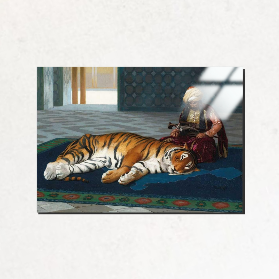 Kaplan ve Muhafız (The Tiger And The Guardian) - Jean Leon Gerome - Metal Poster & Tablo