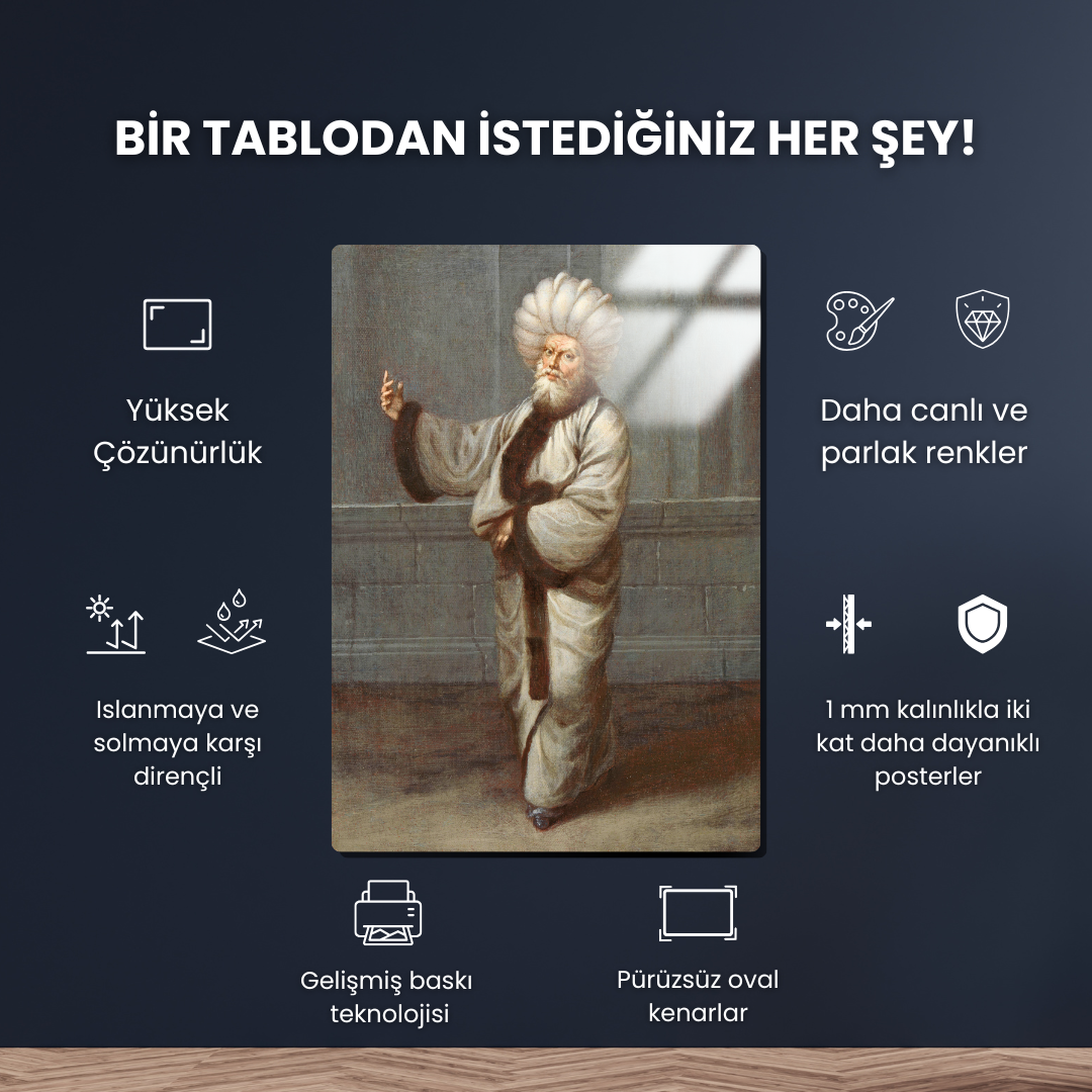 Kazasker, Yargıç (The Kazasker, Judge) - Jean-Baptiste Vanmour - Metal Poster & Tablo