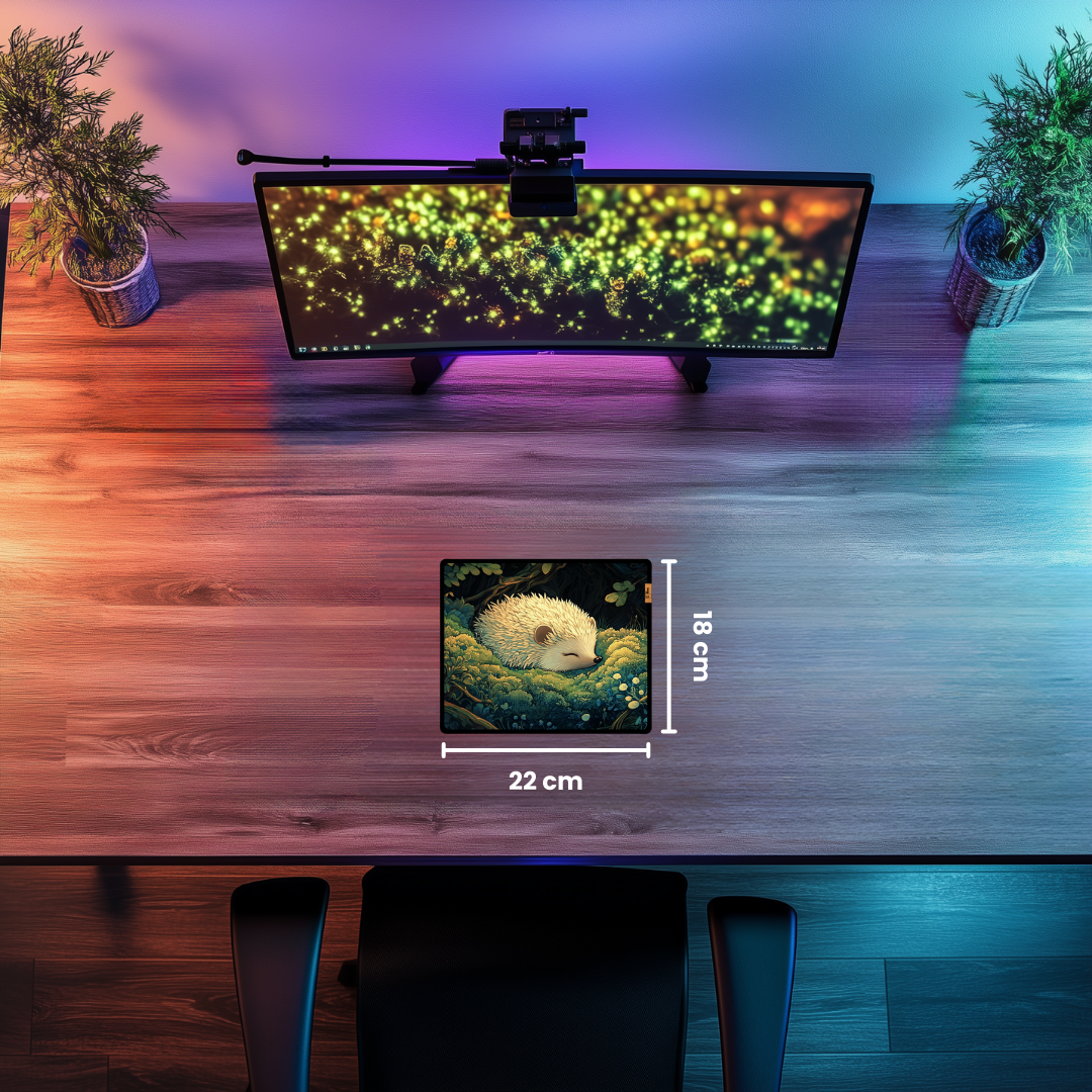 Beyaz Kirpi - Mouse Pad & Masa Matı