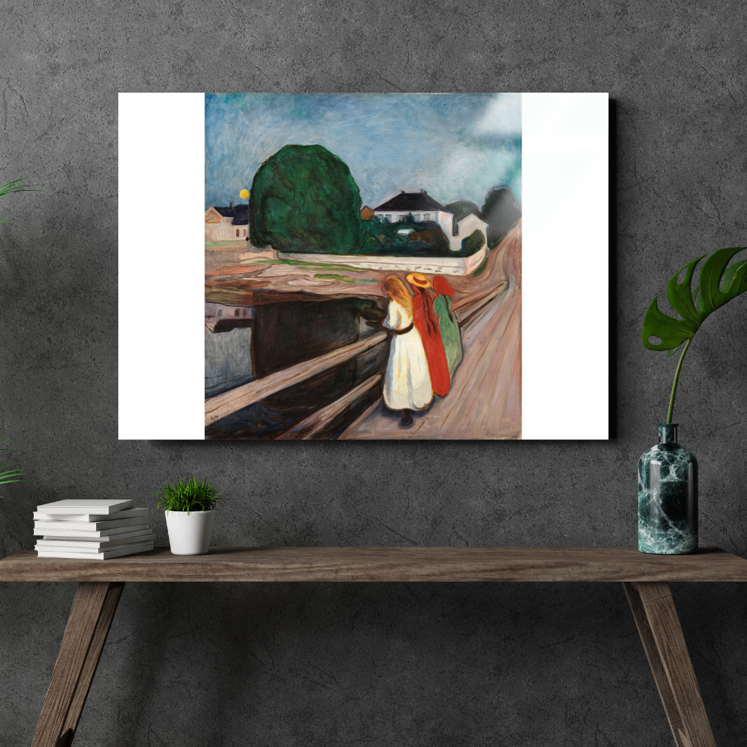 Köprüdeki Kızlar (The Girls on the Bridge) - Edvard Munch - Metal Poster & Tablo