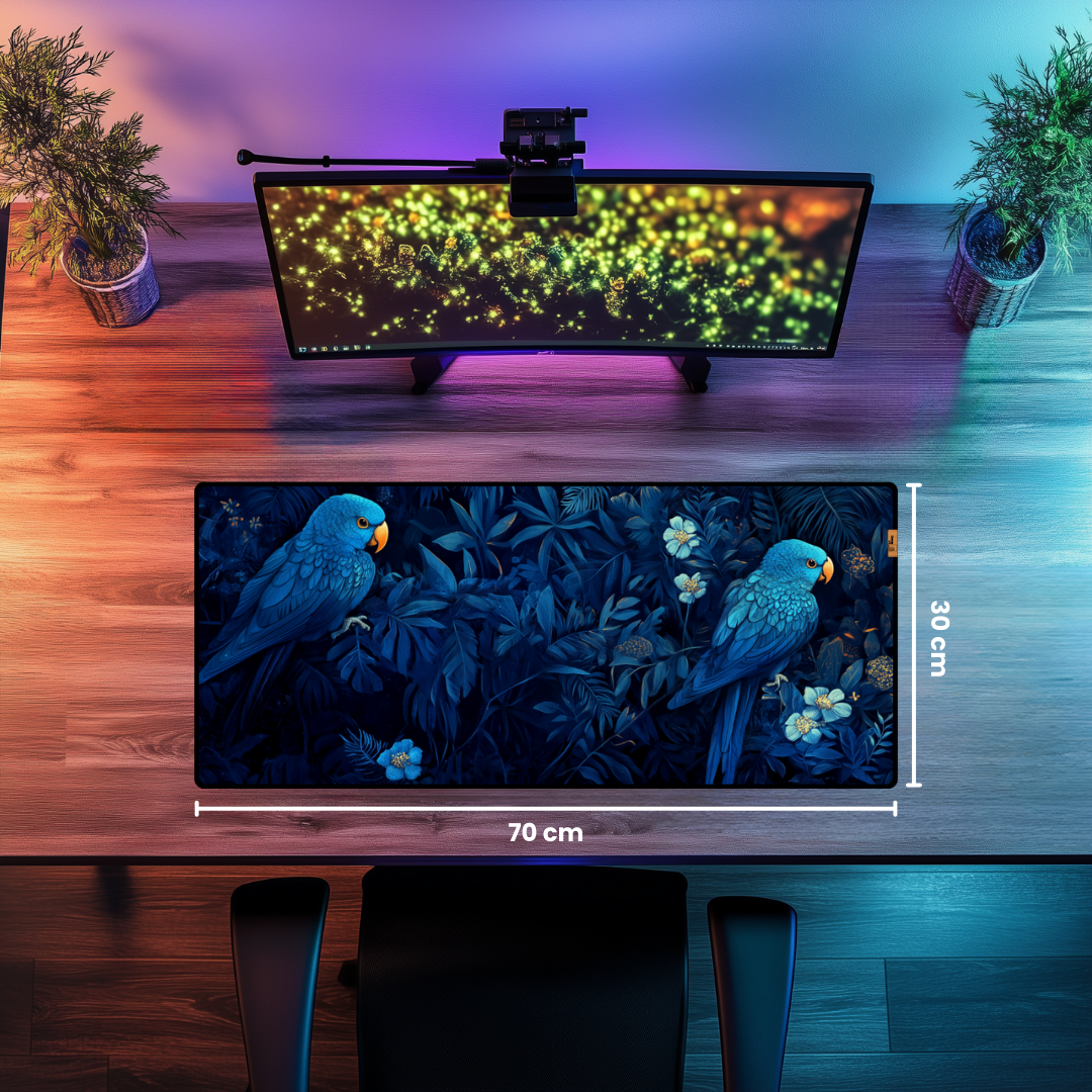 Mavi Papağanlar - Mouse Pad & Masa Matı