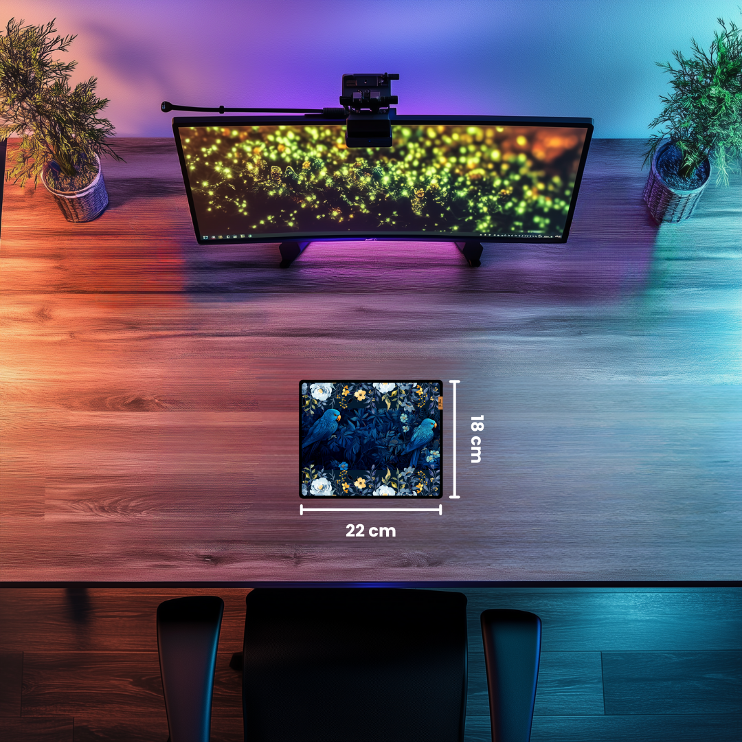Mavi Papağanlar - Mouse Pad & Masa Matı