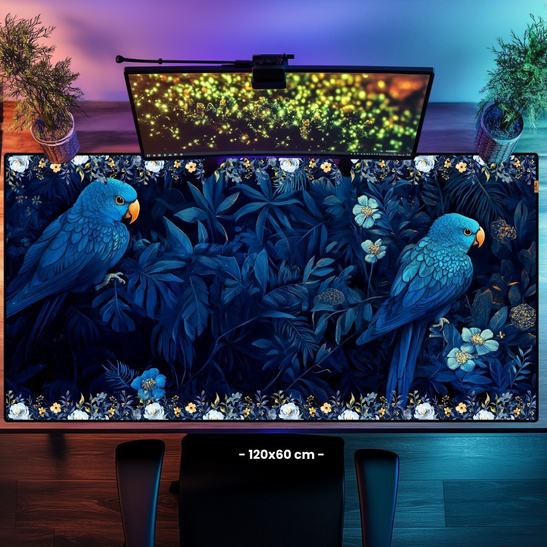 Mavi Papağanlar - Mouse Pad & Masa Matı