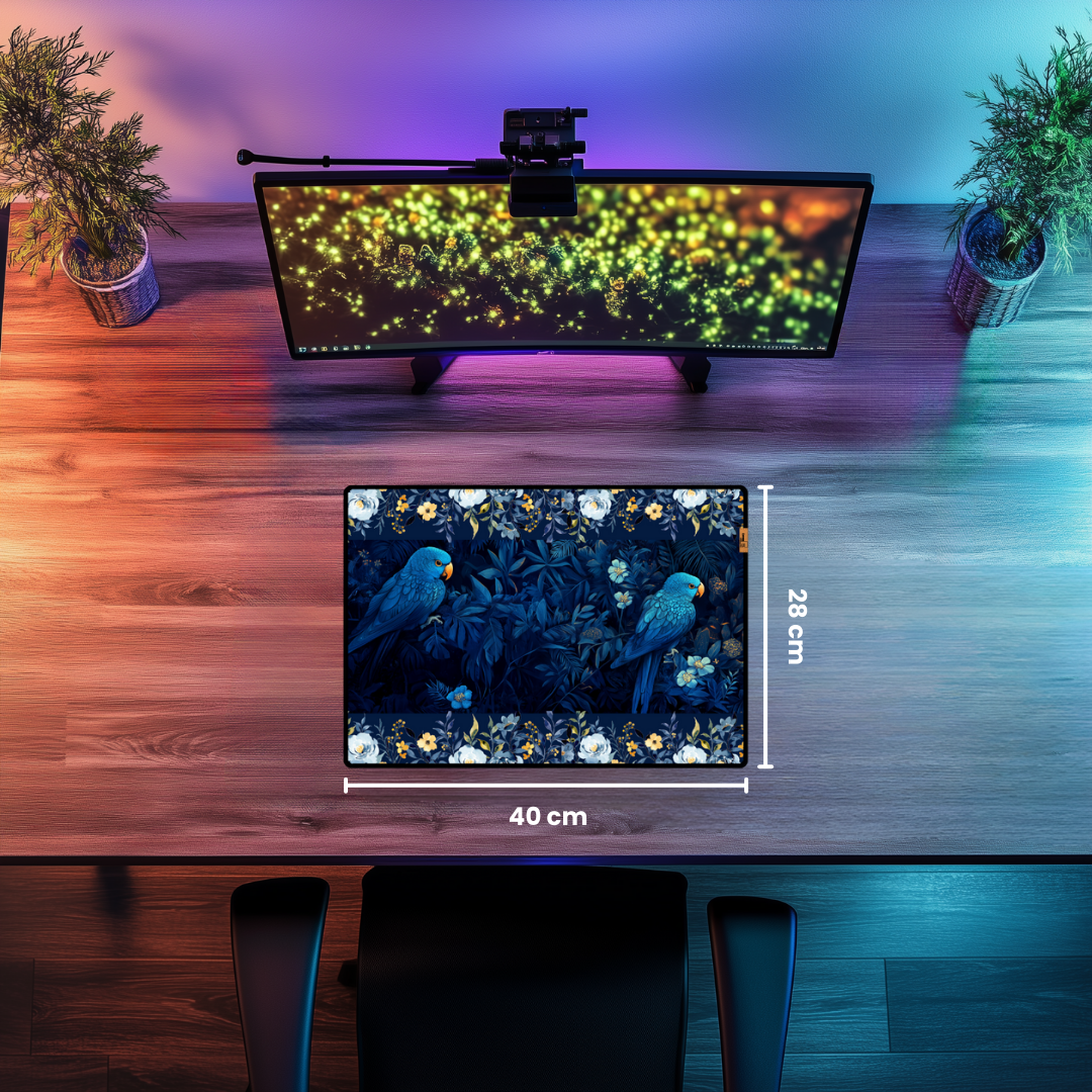 Mavi Papağanlar - Mouse Pad & Masa Matı