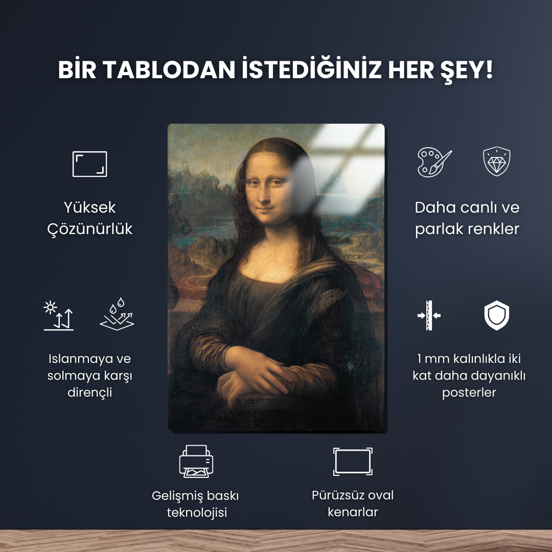 Mona Lisa - Leonardo da Vinci - Metal Poster & Tablo