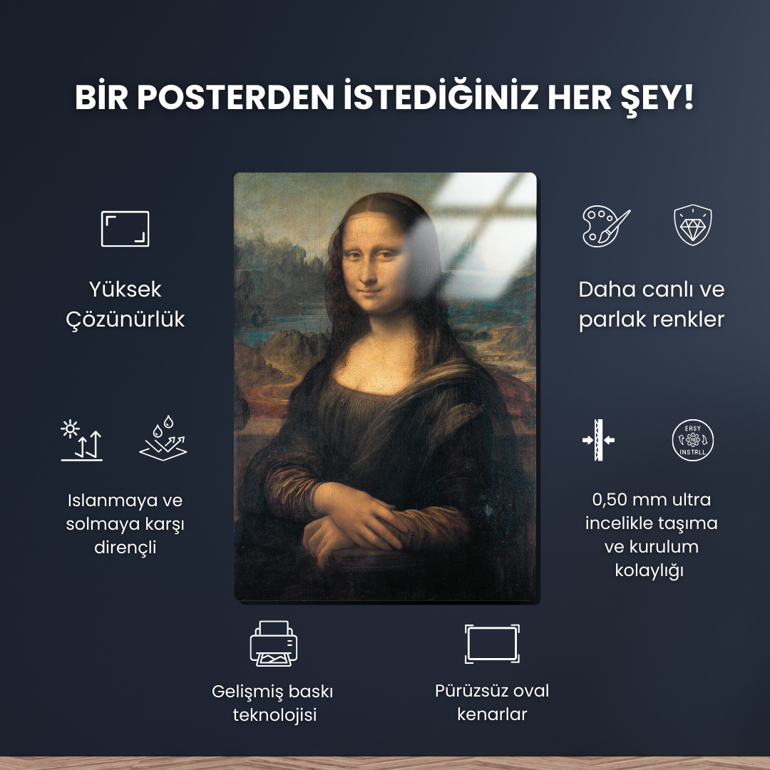 Mona Lisa - Leonardo da Vinci - Metal Poster & Tablo