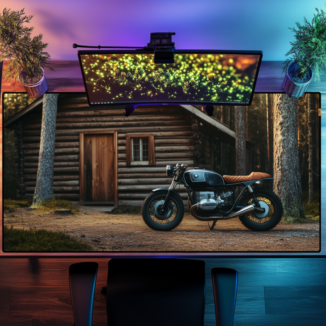 Motorcycle and Peace - Mouse Pad & Masa Matı