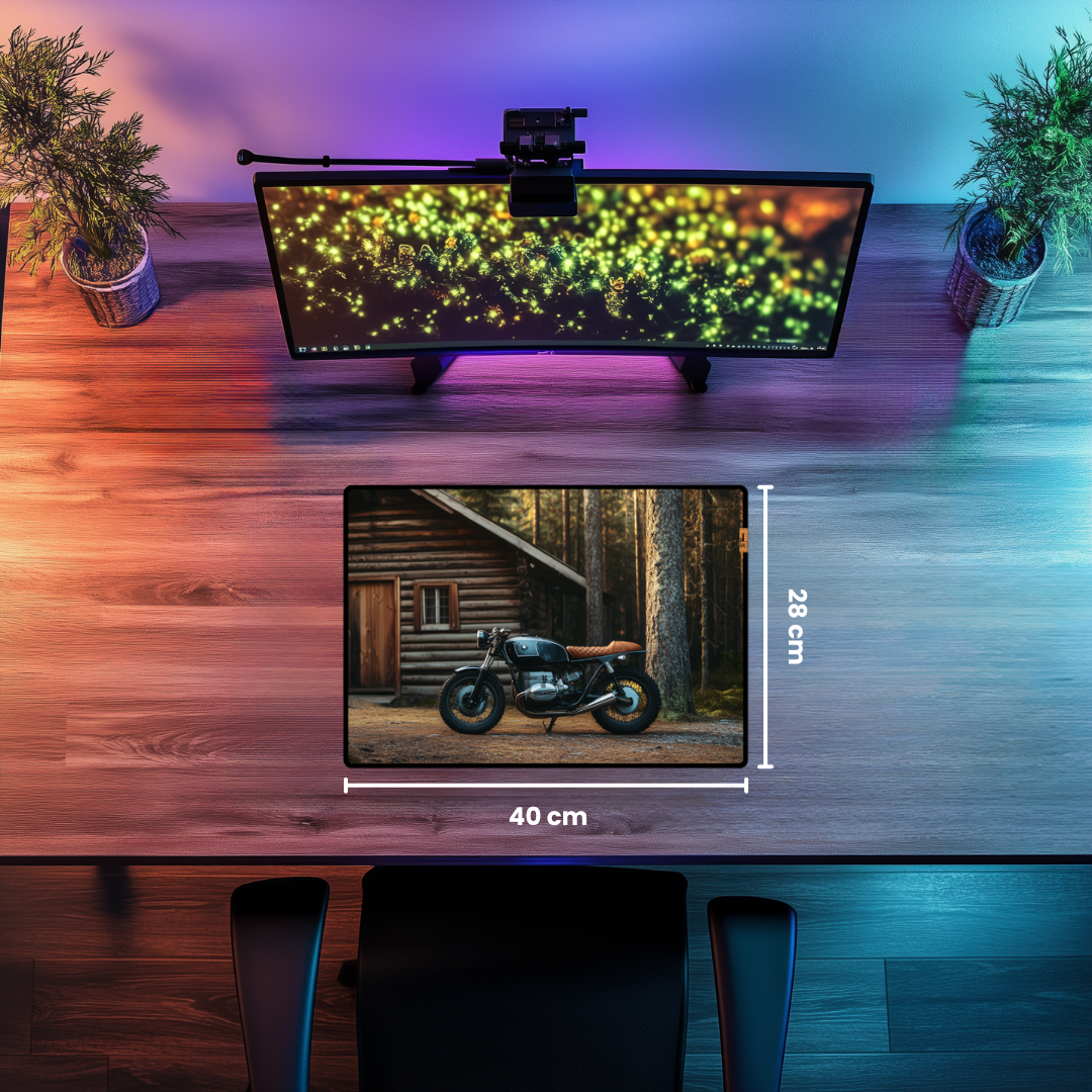Motorcycle and Peace - Mouse Pad & Masa Matı