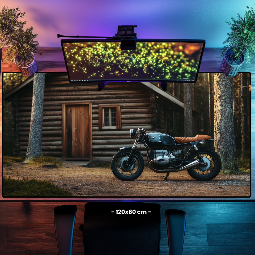 Motorcycle and Peace - Mouse Pad & Masa Matı