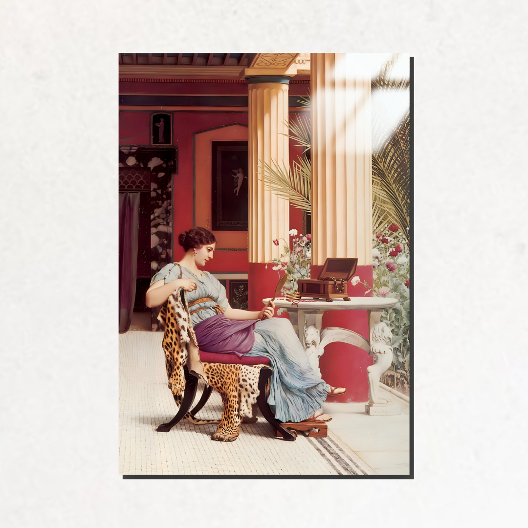 Mücevher Sandığı (The Jewel Casket) - John William Godward - Metal Poster & Tablo