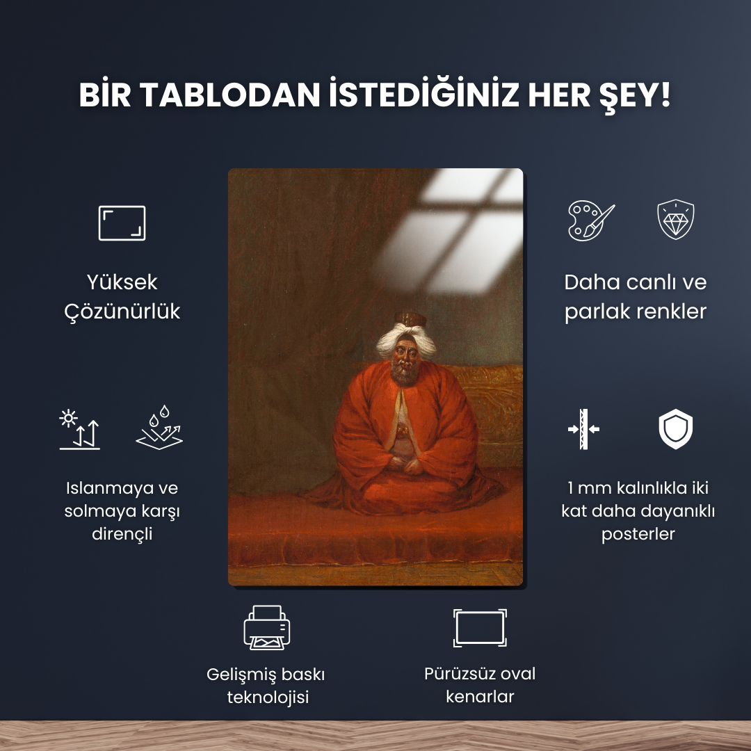 Müftü - Jean-Baptiste Vanmour - Metal Poster & Tablo