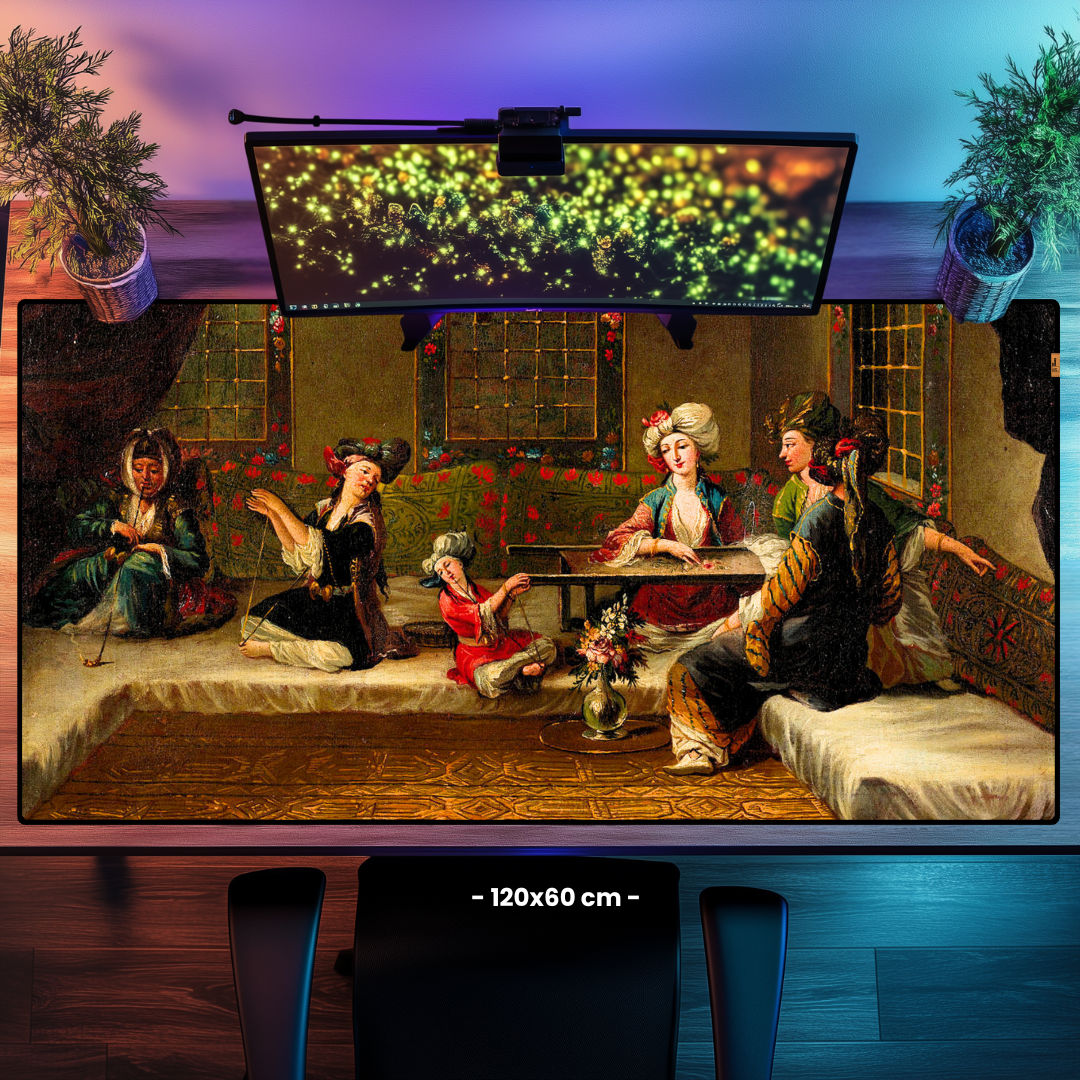 Nakış İşleyen Kadınlar (Women Embroidering) - The Vanmour School - Masa Matı & Mouse Pad