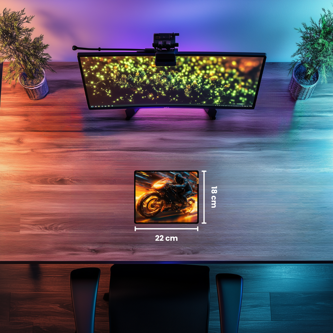 Neon Motorbike - Mouse Pad & Masa Matı