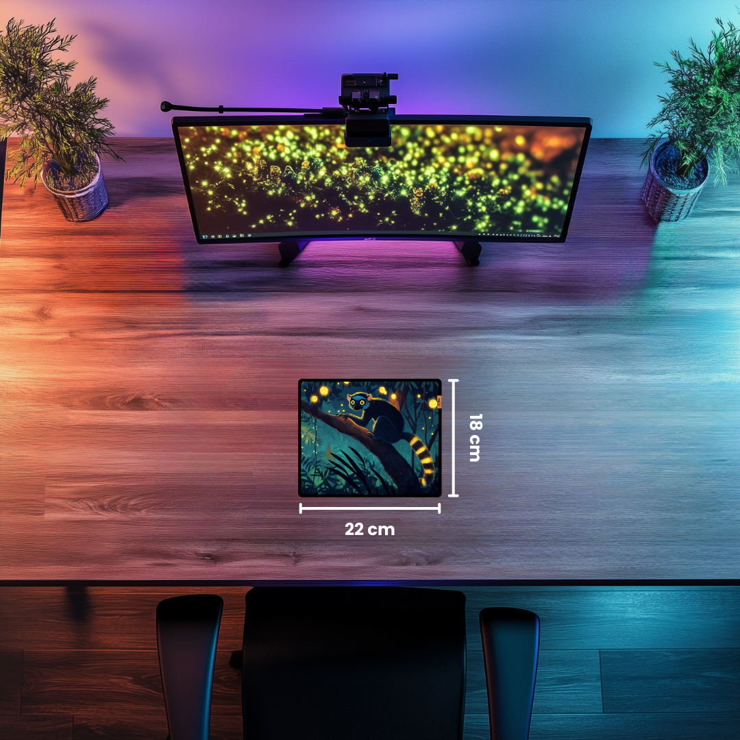 Neonik Lemur - Mouse Pad & Masa Matı