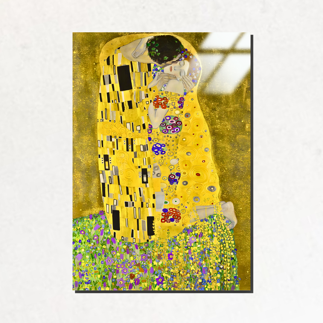 Öpücük (The Kiss) - Gustav Klimt -Metal Poster & Tablo