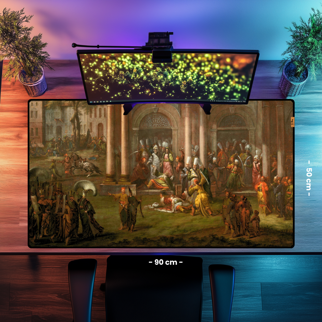 Patrona Halil ve Asi Yoldaşlarının Öldürülmesi (The Murder of Patrona Halil and his Fellow Rebels) - Jean Baptiste Vanmour - Mouse Pad & Masa Matı