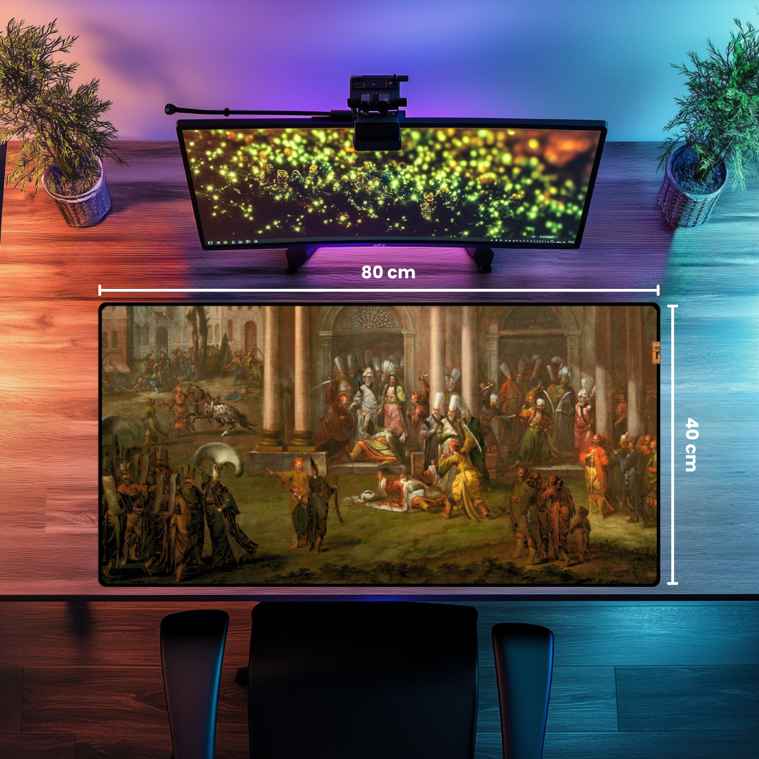 Patrona Halil ve Asi Yoldaşlarının Öldürülmesi (The Murder of Patrona Halil and his Fellow Rebels) - Jean Baptiste Vanmour - Mouse Pad & Masa Matı