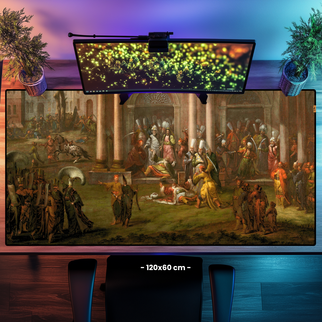 Patrona Halil ve Asi Yoldaşlarının Öldürülmesi (The Murder of Patrona Halil and his Fellow Rebels) - Jean Baptiste Vanmour - Mouse Pad & Masa Matı
