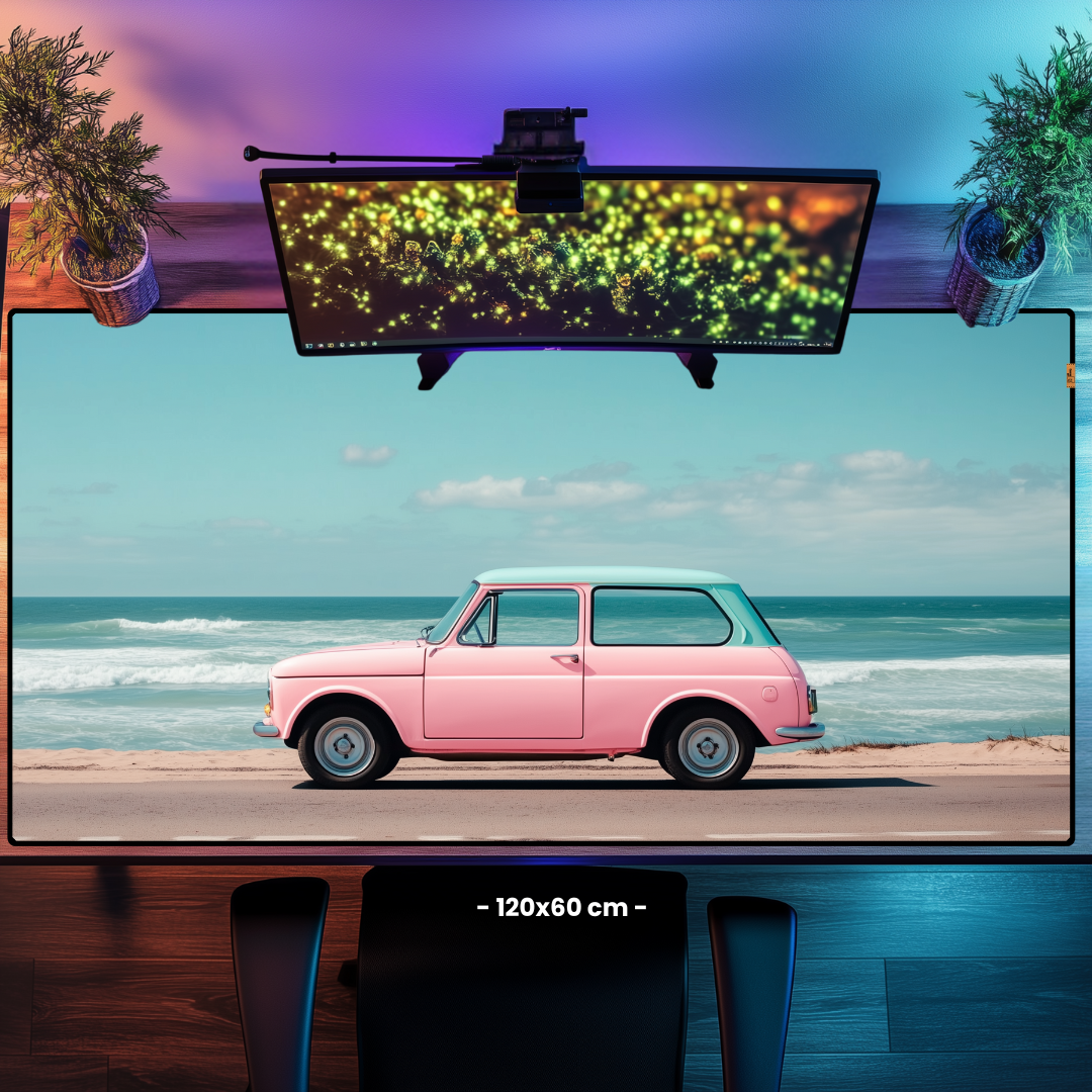 Pink Car - Mouse Pad & Masa Matı
