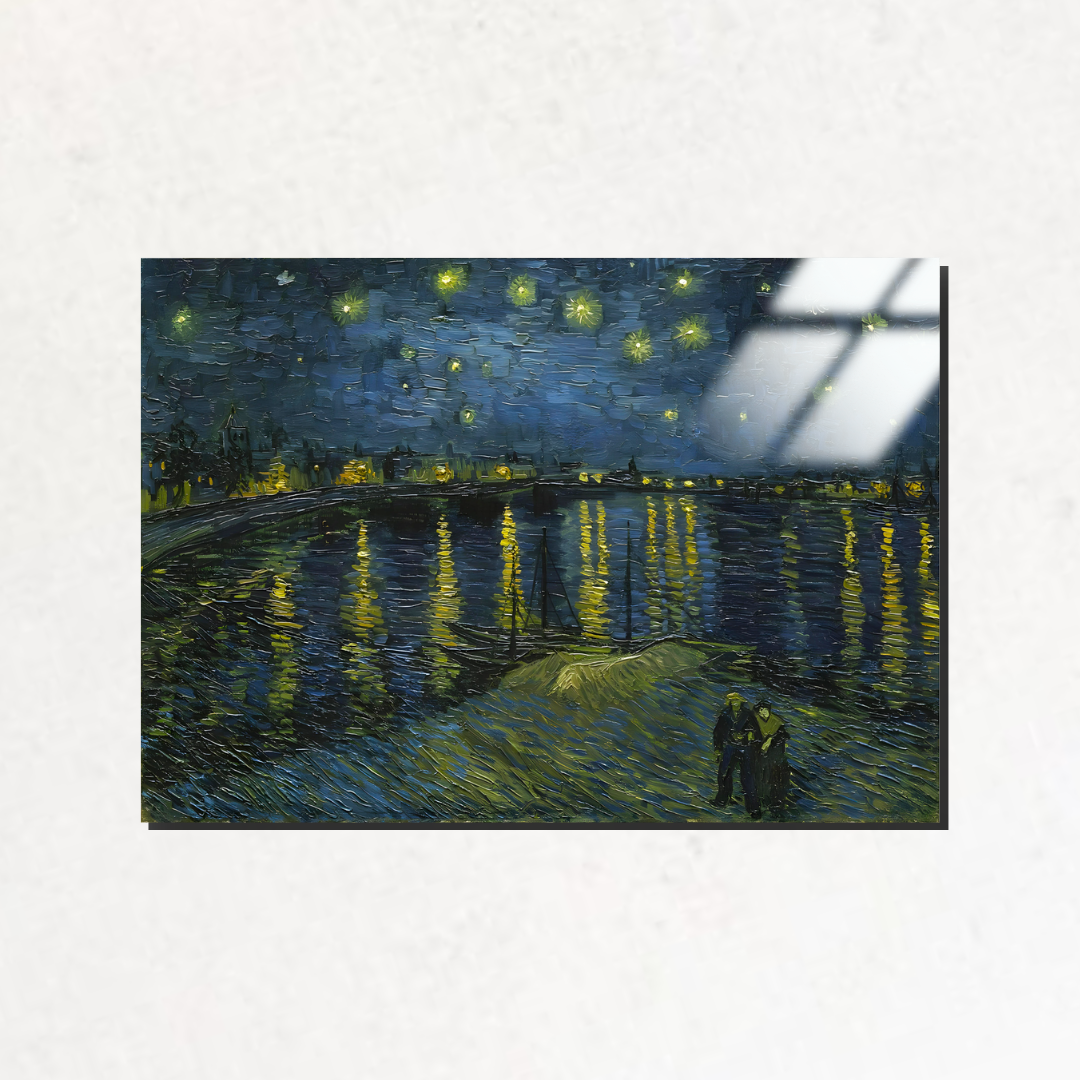 Rhone Üzerinde Yıldızlı Gece (Starry Night on the Rhone) - Vincent van Gogh - Metal Poster & Tablo