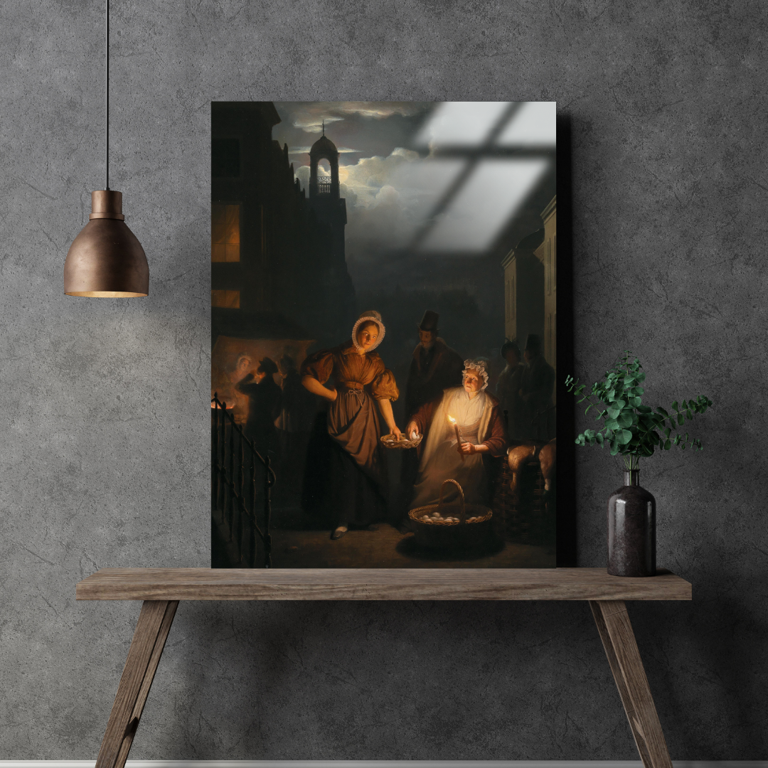 Rotterdam'da Gece Pazarı (Night Market in Rotterdam) - Petrus van Schendel - Metal Poster & Tablo