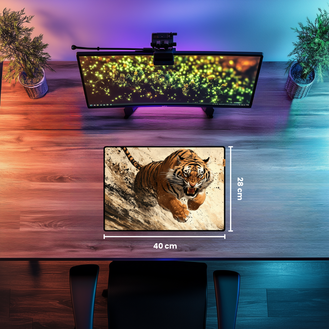 Saldırı Halinde Kaplan - Mouse Pad & Masa Matı