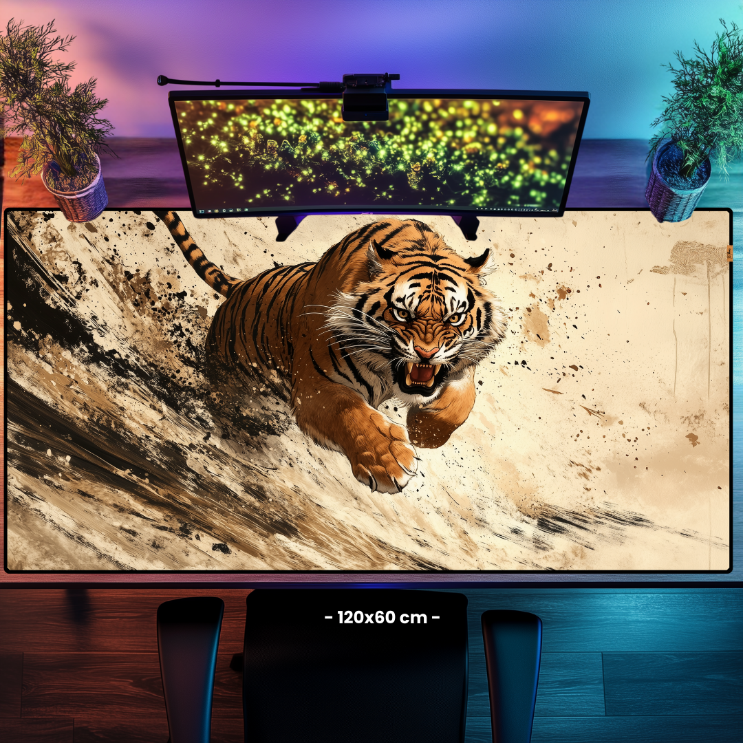 Saldırı Halinde Kaplan - Mouse Pad & Masa Matı