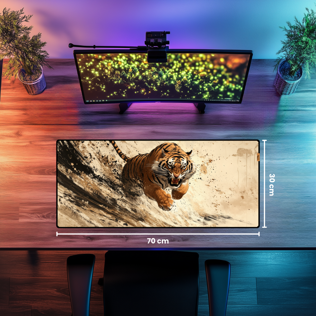 Saldırı Halinde Kaplan - Mouse Pad & Masa Matı