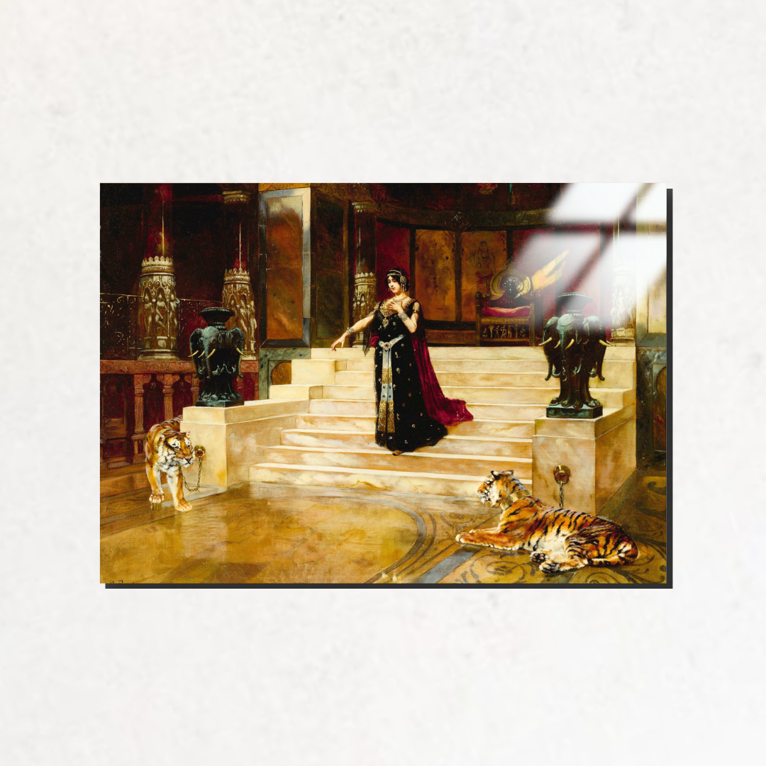 Salome ve Kaplanlar (Salome and the Tigers) - Rudolf Ernst - Metal Poster & Tablo